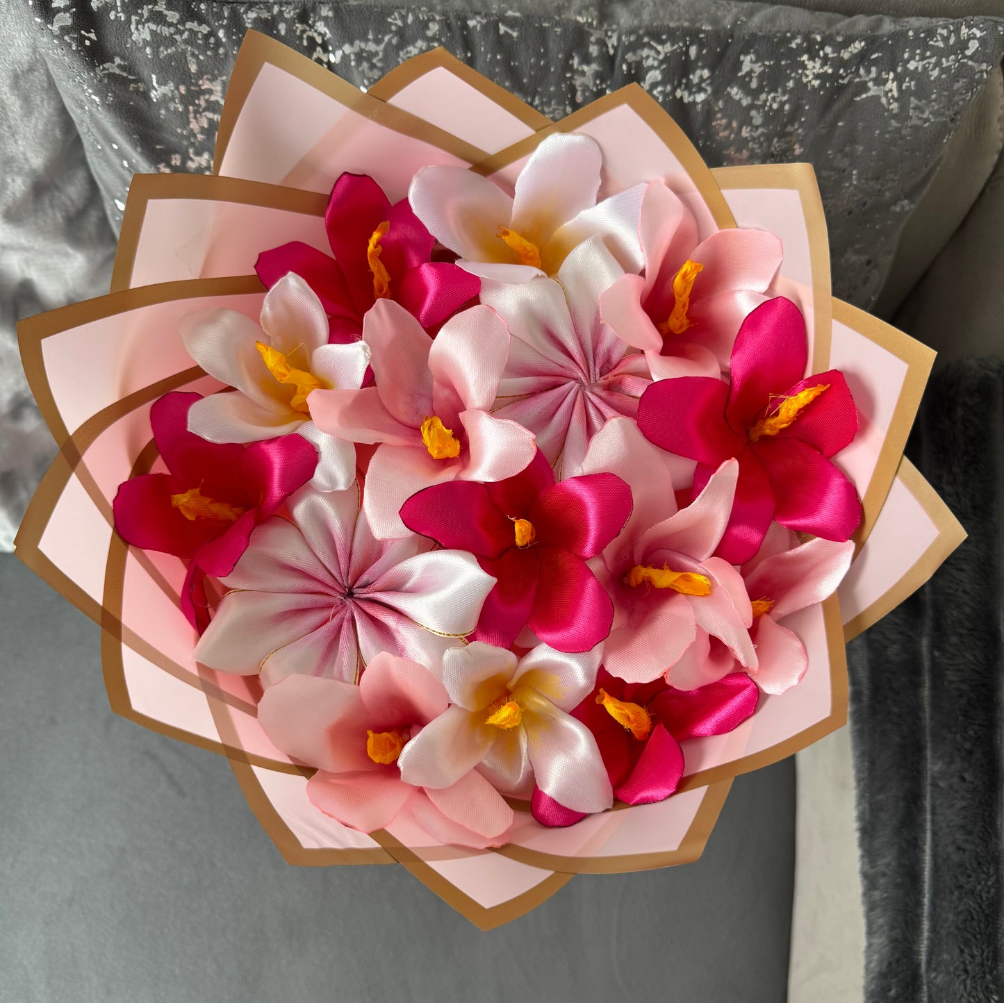 Eternal hibiscus plumeria bouquet