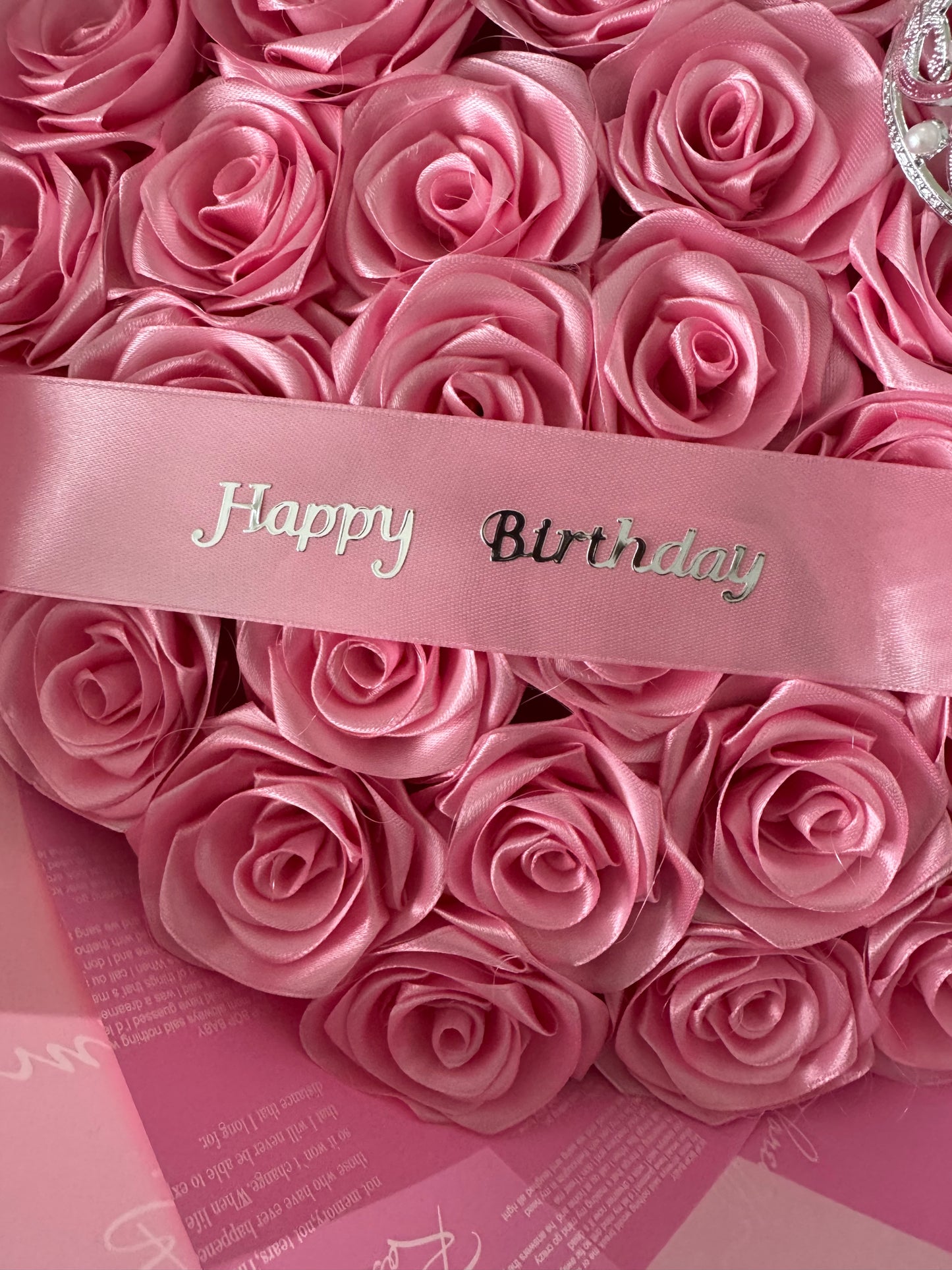 Eternal rose bouquet - plain pink edition with written wrap