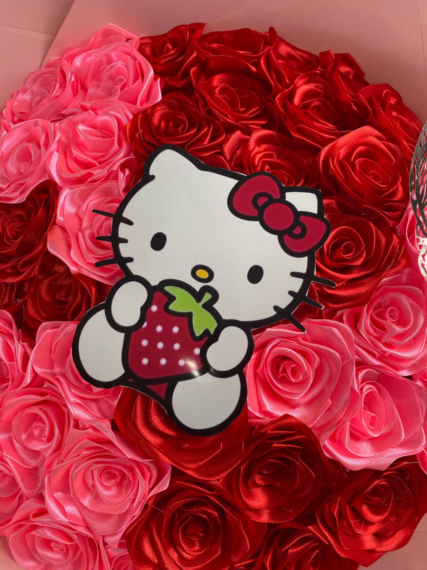 Eternal ribbon rose bouquet - hello kitty