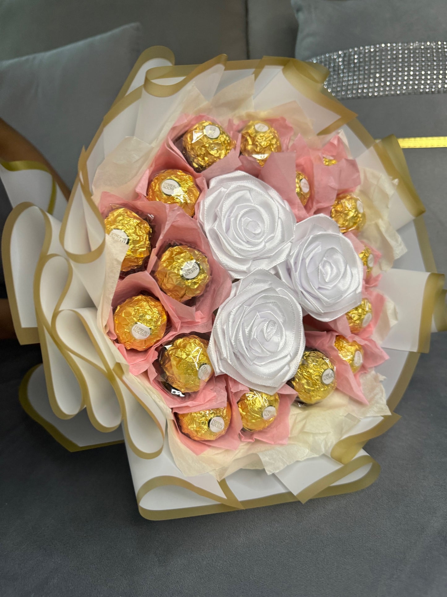 eternal rose chocolate bouquet  - pink